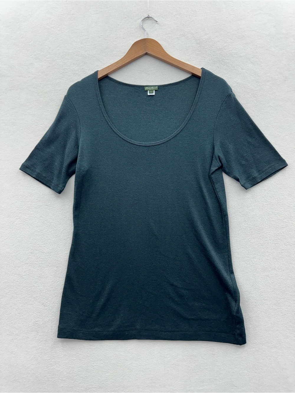 Eddie Bauer Women’s XL Green Striped Short Sleeve Scoop Neck T-Shirt